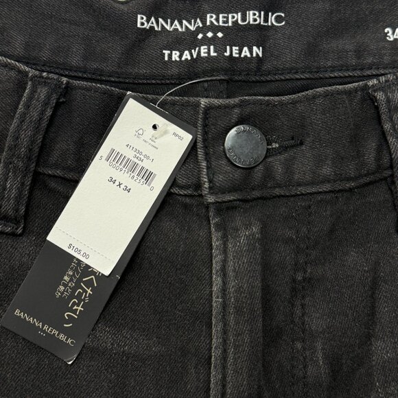 Banana Republic Traveler Jeans Mens 34 x 34 Athletic Black NWT Denim Stretch - Picture 4 of 13